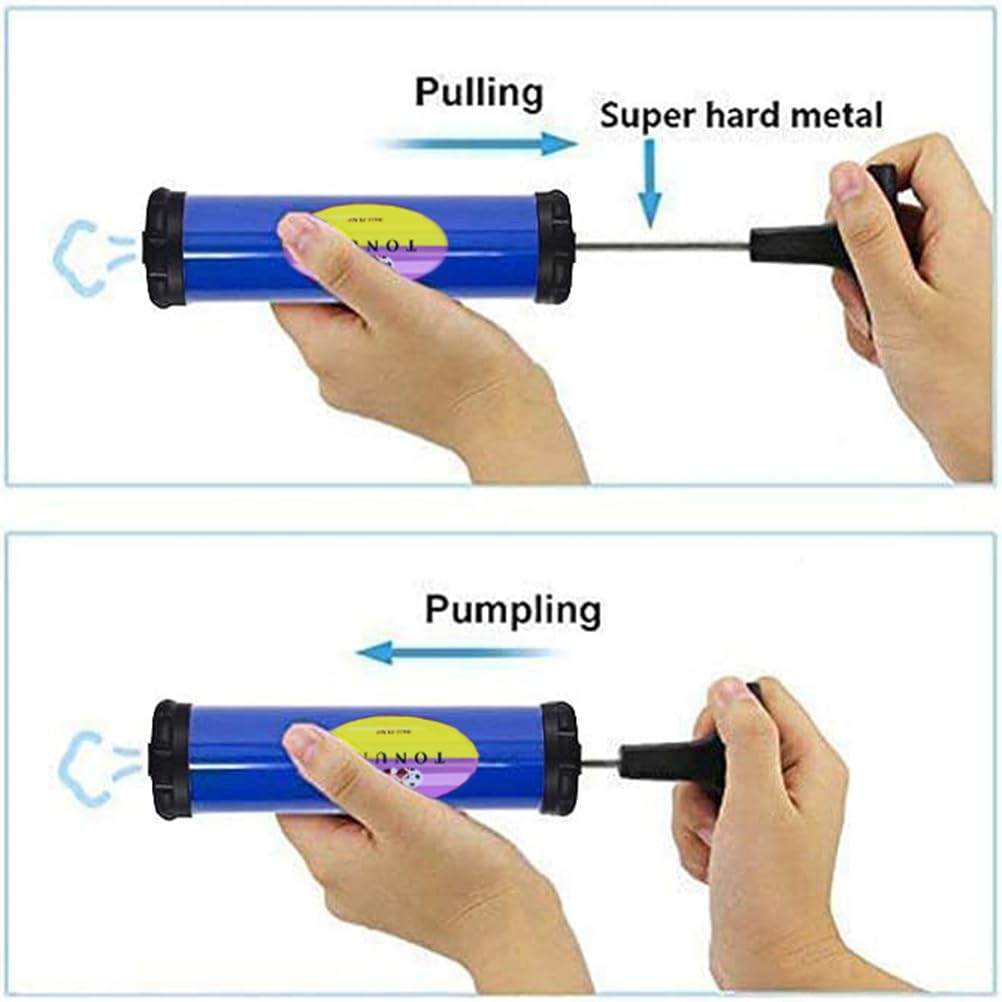 TONUNI Portable Ball Pump with Needle for All Exercise Balls - Football Pump Basketball Pump Balloon Pump Air Pump Hand Pump Inflator Kit with 4 Inflating Needles 2 Nozzle 1 Flexible Hose